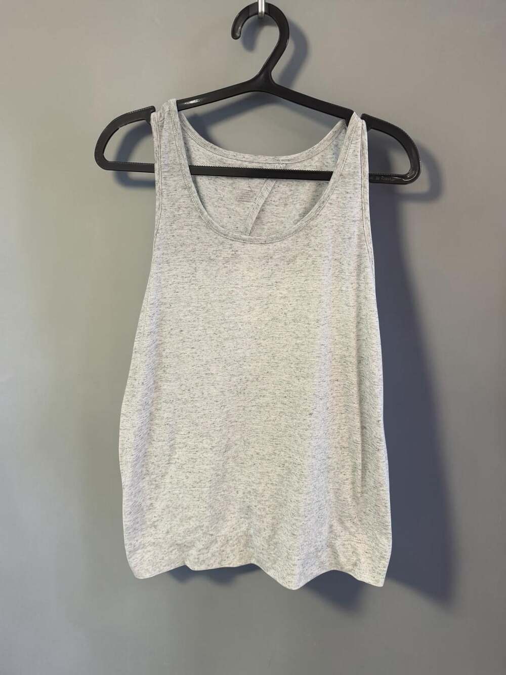 Apana Women's Gray Space Dye Open Back Ruched Tank Top - Medium